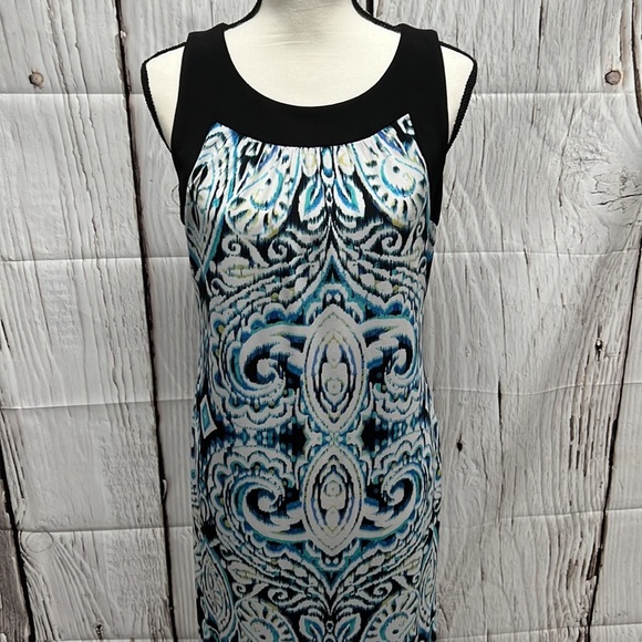 AB Studio Dress in Blues, Green And Black  - Medium - Picture 2 of 13